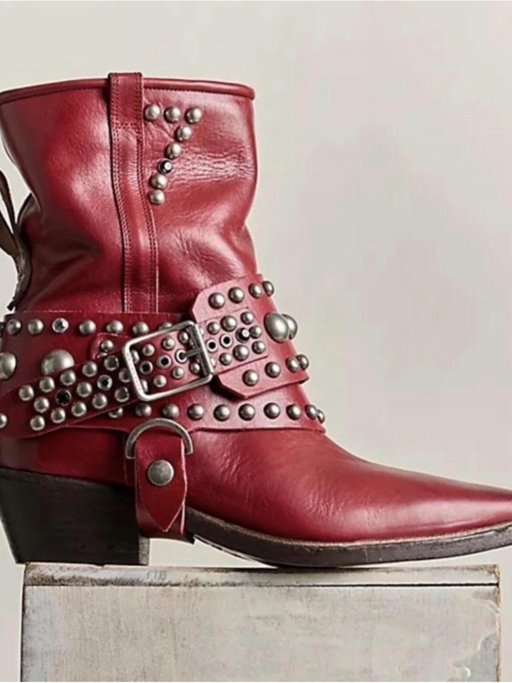 NWOB We The Free (Free People) Axel Boots in Red